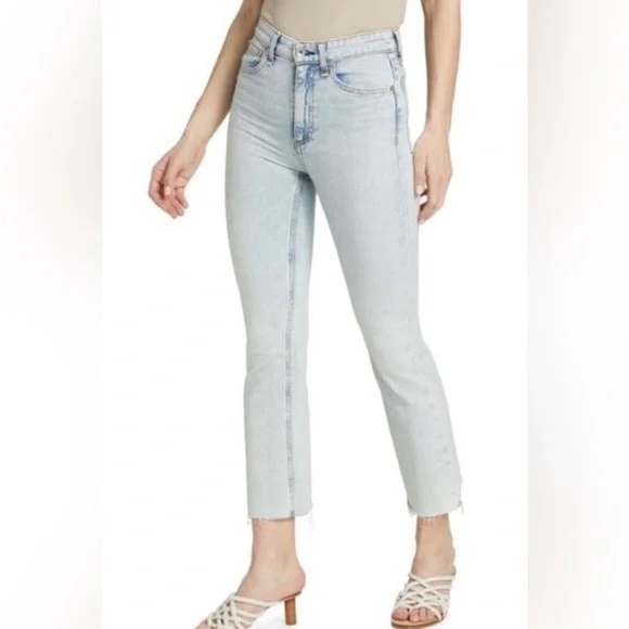 Rag & bone- high rise ankle flare jeans in “jade”. Size 26, NWT - Picture 1 of 6